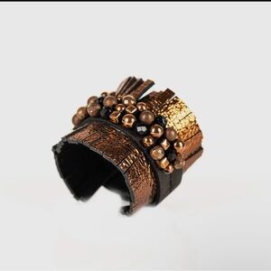 Fringe leather cuff